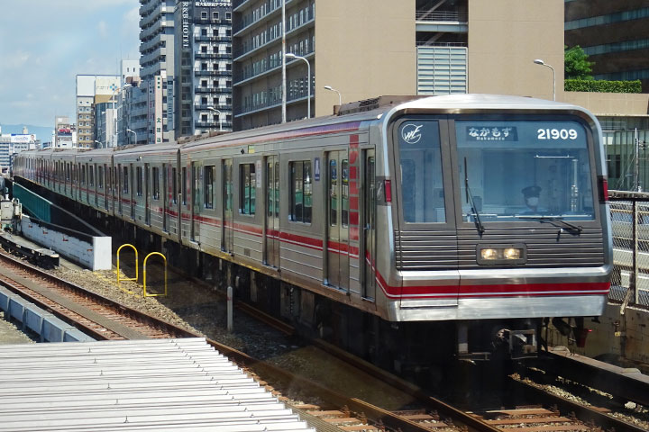 Osaka Metro’s Midosuji Line train for Nakamozu