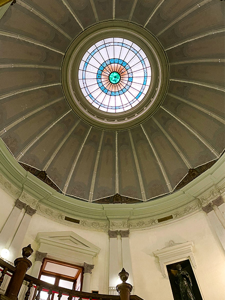 Beautiful stained glass of the domed ceiling