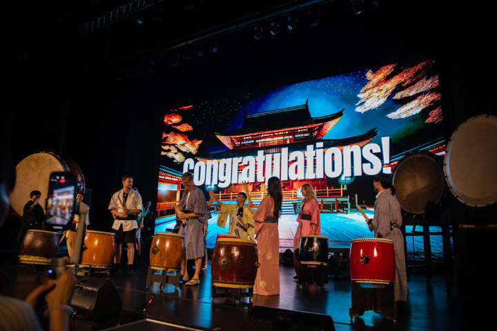 On stage at ”WA”DAIKO RHYTHM QUEST